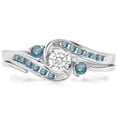 thumbnail image 1 of Dazzlingrock Collection 0.50 Carat (ctw) 10k Round Blue And White Diamond Ladies Swirl Bridal Engagement Ring Matching Band Set 1/2 CT, White Gold, Size 7, 1 of 1