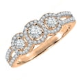thumbnail image 1 of Dazzlingrock Collection 0.50 Carat (ctw) 10k Round Diamond Ladies 3 Stone Split Shank Bridal Ring 1/2 CT, Rose Gold, Size 8.5, 1 of 1