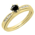 thumbnail image 1 of Dazzlingrock Collection 0.50 Carat (ctw) 14K Black & White Diamond Bridal Engagement Ring Set 1/2 CT, Yellow Gold, Size 9.5, 1 of 1