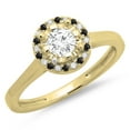 thumbnail image 1 of Dazzlingrock Collection 0.50 Carat (ctw) 14K Black & White Diamond Bridal Halo Engagement Ring 1/2 CT, Yellow Gold, Size 7.5, 1 of 1