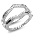 thumbnail image 1 of Dazzlingrock Collection 0.50 Carat (ctw) 14K Black & White Diamond Ladies Wedding Double Ring 1/2 CT, White Gold, Size 7, 1 of 1