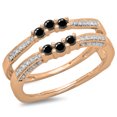 thumbnail image 1 of Dazzlingrock Collection 0.50 Carat (ctw) 14K Black & White Diamond Wedding Enhancer Guard Band 1/2 CT, Rose Gold, Size 9.5, 1 of 1