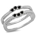 thumbnail image 1 of Dazzlingrock Collection 0.50 Carat (ctw) 14K Black & White Diamond Wedding Enhancer Guard Band 1/2 CT, White Gold, Size 8, 1 of 1
