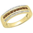 thumbnail image 1 of Dazzlingrock Collection 0.50 Carat (ctw) 14K Champagne & White Diamond Anniversary Wedding Band 1/2 CT, Yellow Gold, Size 5.5, 1 of 1