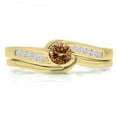 thumbnail image 1 of Dazzlingrock Collection 0.50 Carat (ctw) 14K Champagne & White Diamond Bridal Engagement Ring Set 1/2 CT, Yellow Gold, Size 8, 1 of 1
