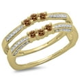 thumbnail image 1 of Dazzlingrock Collection 0.50 Carat (ctw) 14K Champagne & White Diamond Wedding Enhancer Guard Band 1/2 CT, Yellow Gold, Size 9, 1 of 1