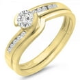 thumbnail image 1 of Dazzlingrock Collection 0.50 Carat (ctw) 14K Diamond Bridal Engagement Ring Set Matching Band 1/2 CT, Yellow Gold, Size 5, 1 of 1