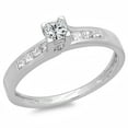 thumbnail image 1 of Dazzlingrock Collection 0.50 Carat (ctw) 14K Princess Cut Diamond Ladies Solitaire With Accents Bridal Engagement Ring 1/2 CT, White Gold, Size 9, 1 of 4