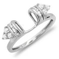 thumbnail image 1 of Dazzlingrock Collection 0.50 Carat (ctw) 14K Round Baguette Diamond Anniversary Ring Wedding Matching Band Guard 1/2 CT, White Gold, Size 9, 1 of 1