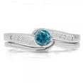 thumbnail image 1 of Dazzlingrock Collection 0.50 Carat (ctw) 14K Round Blue & White Diamond Bridal Engagement Ring Set 1/2 CT, White Gold, Size 5.5, 1 of 1