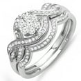 thumbnail image 1 of Dazzlingrock Collection 0.50 Carat (ctw) 14K Round Cut Diamond Bridal Cluster Engagement Ring Set 1/2 CT, White Gold, Size 5.5, 1 of 1