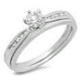 thumbnail image 1 of Dazzlingrock Collection 0.50 Carat (ctw) 14K Round Cut Diamond Ladies Bridal Engagement Ring Set 1/2 CT, White Gold, Size 4, 1 of 1