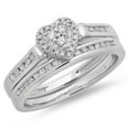 thumbnail image 1 of Dazzlingrock Collection 0.50 Carat (ctw) 14K Round Diamond Heart Shaped Bridal Engagement Ring Set 1/2 CT, White Gold, Size 5.5, 1 of 4