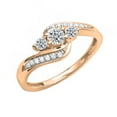 thumbnail image 1 of Dazzlingrock Collection 0.50 Carat (ctw) 14K Round Diamond Ladies 3 Stone Engagement Ring 1/2 CT, Rose Gold, Size 6.5, 1 of 5