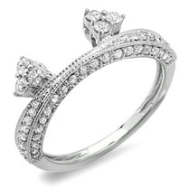 Dazzlingrock Collection 0.50 Carat (ctw) 14K Round Diamond Ladies Anniversary Enhancer Band 1/2 CT, White Gold, Size 7.5