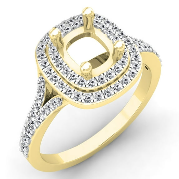 Dazzlingrock Collection 0.50 Carat (ctw) 14K Round White Diamond Engagement Semi-Mount Ring 1/2 CT, Yellow Gold, Size 6