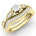 thumbnail image 1 of Dazzlingrock Collection 0.50 Carat (ctw) 14K Round White Diamond Ladies Bridal Engagement Ring Set 1/2 CT, Yellow Gold, Size 9.5, 1 of 4