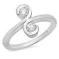 thumbnail image 1 of Dazzlingrock Collection 0.50 Carat (ctw) 14K Round White Diamond Ladies Two Stone Right Hand Ring 1/2 CT, White Gold, Size 9, 1 of 1