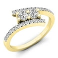 thumbnail image 1 of Dazzlingrock Collection 0.50 Carat (ctw) 14K White Diamond Ladies Two Stone Engagement Ring 1/2 CT, Yellow Gold, Size 6, 1 of 1