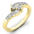 thumbnail image 1 of Dazzlingrock Collection 0.50 Carat (ctw) 14K White Diamond Ladies Two Stone Engagement Ring 1/2 CT, Yellow Gold, Size 9.5, 1 of 1