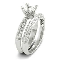 Dazzlingrock Collection 0.50 Carat (ctw) 14K White Diamond Semi Mount Bridal Engagement Ring Set, White Gold, Size 4.5