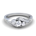 thumbnail image 1 of Dazzlingrock Collection 0.50 Carat (ctw) 14k Diamond Ladies Swirl Engagement 3 Stone Bridal Ring 1/2 CT, White Gold, Size 9.5, 1 of 2