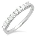 thumbnail image 1 of Dazzlingrock Collection 0.50 Carat (ctw) 14k Princess Cut White Diamond Ladies Bridal Wedding Band Anniversary Stackable Ring 1/2 CT, White Gold, Size 8.5, 1 of 1