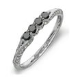 thumbnail image 1 of Dazzlingrock Collection 0.50 Carat (ctw) 14k Round Black And White Diamond Ladies Anniversary Wedding Band Stackable Ring 1/2 CT, White Gold, Size 8.5, 1 of 1