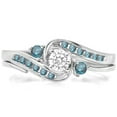 thumbnail image 1 of Dazzlingrock Collection 0.50 Carat (ctw) 14k Round Blue & White Diamond Swirl Bridal Engagement Ring Set, White Gold, Size 7, 1 of 1