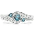 thumbnail image 1 of Dazzlingrock Collection 0.50 Carat (ctw) 14k Round Blue & White Diamond Swirl Bridal Engagement Ring Set, White Gold, Size 7, 1 of 1