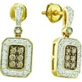 thumbnail image 1 of Dazzlingrock Collection 0.50 Carat (ctw) 14k Round Brown & White Diamond Ladies Fashion Drop Earrings, Yellow Gold, 1 of 1