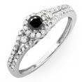 thumbnail image 1 of Dazzlingrock Collection 0.50 Carat (ctw) 14k Round Cut Black & White Diamond Ladies Engagement Halo Style Bridal Ring 1/2 CT, White Gold, Size 7, 1 of 1