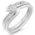 thumbnail image 1 of Dazzlingrock Collection 0.50 Carat (ctw) 14k Round Diamond Ladies Bridal Engagement Ring Set Matching Band 1/2 CT, White Gold, Size 5, 1 of 1
