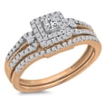 thumbnail image 1 of Dazzlingrock Collection 0.50 Carat (ctw) 14k Round & Princess Diamond Ladies Bridal Engagement Ring Matching Band Set 1/2 CT, Rose Gold, Size 7.5, 1 of 1