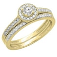 thumbnail image 1 of Dazzlingrock Collection 0.50 Carat (ctw) 18K Diamond Ladies Halo Style Bridal Engagement Ring Set 1/2 CT, Yellow Gold, Size 7.5, 1 of 7