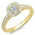 thumbnail image 1 of Dazzlingrock Collection 0.50 Carat (ctw) 18K Princess & Round Diamond Ladies Halo Style Bridal Engagement Ring 1/2 CT, Rose Gold, Size 6, 1 of 3