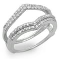thumbnail image 1 of Dazzlingrock Collection 0.50 Carat (ctw) 18K Round Diamond Wedding Band Enhancer Guard Double Ring 1/2 CT, White Gold, Size 9, 1 of 1