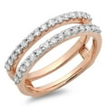 thumbnail image 1 of Dazzlingrock Collection 0.50 Carat (ctw) 18K Round Diamond Wedding Enhancer Guard Double Band 1/2 CT, Rose Gold, Size 6.5, 1 of 1