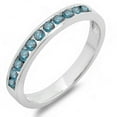 thumbnail image 1 of Dazzlingrock Collection 0.50 Carat (ctw) 18k Round Blue Diamond Ladies Anniversary Wedding Stackable Band, White Gold, Size 9, 1 of 1