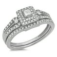 thumbnail image 1 of Dazzlingrock Collection 0.50 Carat (ctw) 18k Round & Princess Diamond Ladies Bridal Engagement Ring Matching Band Set 1/2 CT, Rose Gold, Size 8.5, 1 of 1