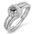 thumbnail image 1 of Dazzlingrock Collection 0.50 Carat (ctw) 18k White & Black Diamond Halo Bridal Engagement Ring Set 1/2 CT, White Gold, Size 8, 1 of 1