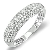 Dazzlingrock Collection 0.50 Carat (ctw) Round White Diamond Wedding Band for Her 1/2 CT | 10K White Gold, Size 7