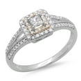 thumbnail image 1 of Dazzlingrock Collection 0.50 Carat (ctw) Two Tone Rose Gold Plated 14K Round Diamond Halo Ring 1/2 CT, White Gold, Size 7, 1 of 1