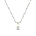 thumbnail image 1 of Dazzlingrock Collection 0.50 Cttw Oval Solitaire Lab Grown White Diamond 4 Prong Pendant Necklace with 18 inch Silver Chain for Women in 14K Solid Yellow Gold, 1 of 1