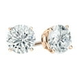 thumbnail image 1 of Dazzlingrock Collection 0.50 Cttw Round Lab Grown White Diamond 4 Prong Solitaire Unisex Stud Earrings in 10K Solid Rose Gold in Screw Back, 1 of 5