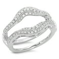 thumbnail image 1 of Dazzlingrock Collection 0.52 Carat (ctw) 14K White Diamond Ladies Wedding Enhancer Guard Ring 1/2 CT, White Gold, Size 5.5, 1 of 4