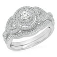 thumbnail image 1 of Dazzlingrock Collection 0.55 Carat (Ctw) 10K White Diamond Ladies Bridal Halo Engagement Ring Set 1/2 CT, White Gold, Size 8.5, 1 of 6