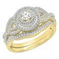 thumbnail image 1 of Dazzlingrock Collection 0.55 Carat (Ctw) 10K White Diamond Ladies Bridal Halo Engagement Ring Set 1/2 CT, Yellow Gold, Size 5.5, 1 of 10