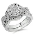 thumbnail image 1 of Dazzlingrock Collection 0.55 Carat (ctw) 10K Black & White Diamond Ladies Engagement Ring Set 1/2 CT, White Gold, Size 8, 1 of 1