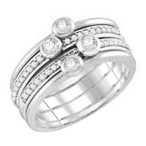Dazzlingrock Collection 0.55 Carat (ctw) 10K Round White Diamond Ladies Fashion Right Hand Ring 1/2 CT, White Gold, Size 7